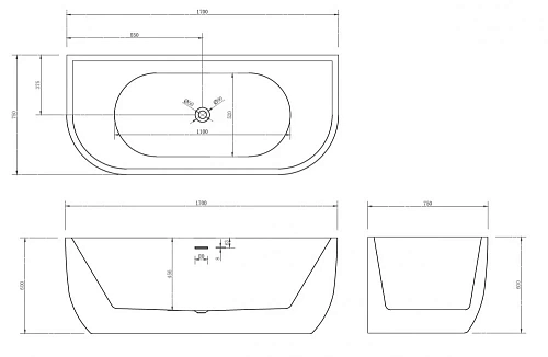 Акриловая ванна ABBER AB9316 170x75 универсальная, белая Акриловая ванна ABBER AB9316 170x75 универсальная, белая