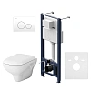 Комплект унитаза AM.PM Like FlashClean IS49001.801700 с инсталляцией, сиденьем микролифт и клавишей 