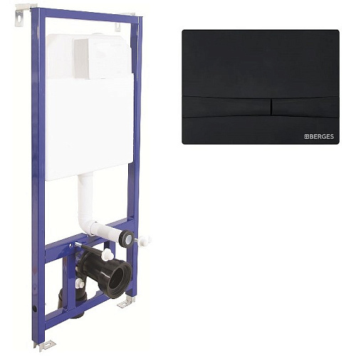 Инсталляция для унитаза BERGES NOVUM с кнопкой смыва, F5 Soft Touch, черная 040255 Инсталляция для унитаза BERGES NOVUM с кнопкой смыва, F5 Soft Touch, черная 040255