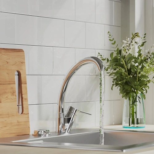 Смеситель для раковины Paini Ovo 86CR211WFSKM с донным клапаном, каскадный излив Смеситель для раковины Paini Ovo 86CR211WFSKM с донным клапаном, каскадный излив