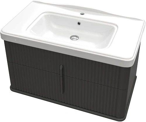 Тумба с раковиной STWORKI Молде 95 антрацит, с сифоном 579360 Тумба с раковиной STWORKI Молде 95 антрацит, с сифоном 579360