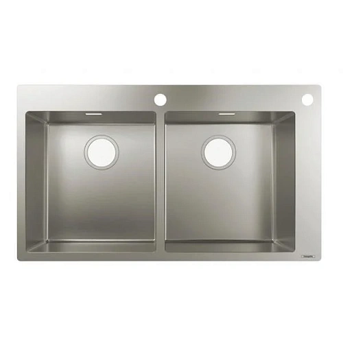 Кухонная мойка Hansgrohe 370/370 S712-F765 43311800, под сталь встраиваемая Кухонная мойка Hansgrohe 370/370 S712-F765 43311800, под сталь встраиваемая