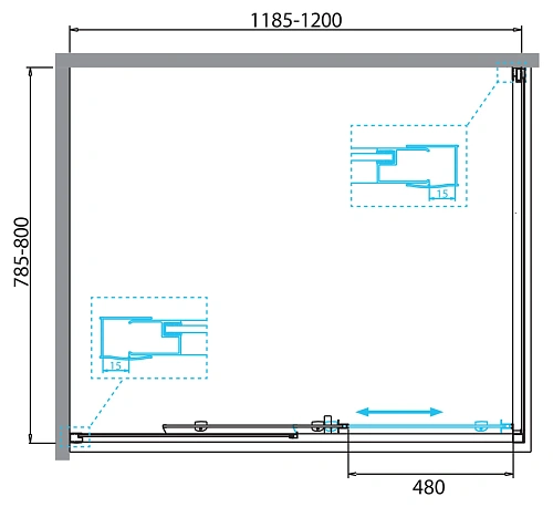 Душевой уголок BelBagno DUE-AH-1-120/80-C-CR 120x80 см, профиль хром, стекло прозрачное Душевой уголок BelBagno DUE-AH-1-120/80-C-CR 120x80 см, профиль хром, стекло прозрачное
