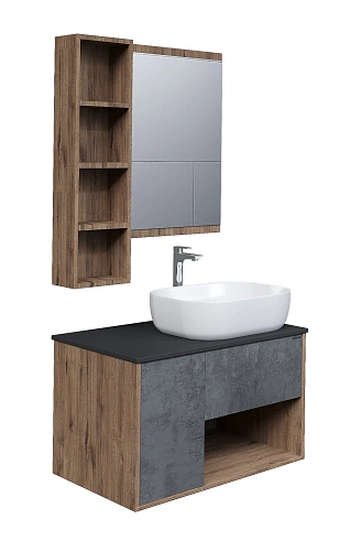 Тумба под раковину GROSSMAN БРУНО-80 см веллингтон/бетон (ум.GR-3016) подвесная 108008 Тумба под раковину GROSSMAN БРУНО-80 см веллингтон/бетон (ум.GR-3016) подвесная 108008