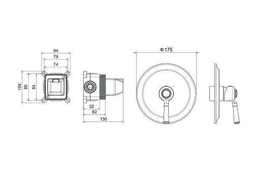 Смеситель для душа Aquatek КЛАССИК AQ1566CR Хром, встраиваемый Смеситель для душа Aquatek КЛАССИК AQ1566CR Хром, встраиваемый