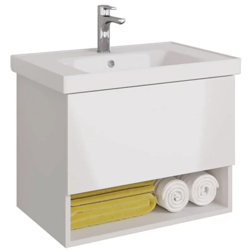 Тумба под раковину DREJA PERFECTO, 70 см, подвесная, 1 ящик, push-to-open, белый глянец 99.0807 Тумба под раковину DREJA PERFECTO, 70 см, подвесная, 1 ящик, push-to-open, белый глянец 99.0807