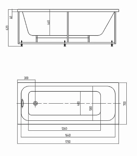 Акриловая ванна Aquatek Мия прямоугольная 175x70см MIY175-0000001 Акриловая ванна Aquatek Мия прямоугольная 175x70см MIY175-0000001