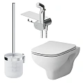 Унитаз подвесной AM.PM X-Joy S CK85H0703W с сиденьем в наборе с гигиеническим душем Унитаз подвесной AM.PM X-Joy S CK85H0703W с сиденьем в наборе с гигиеническим душем