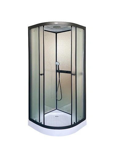 Душевая кабина Parly F811B 800x800 профиль черный матовый, стекло матовое (жемчужное) Душевая кабина Parly F811B 800x800 профиль черный матовый, стекло матовое (жемчужное)