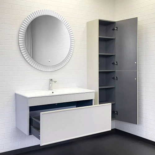 Зеркало Comforty Мадрид-90 00-00019374 LED-подсветка, бесконтактный сенсор, антизапотевание, белая матовая эмаль Зеркало Comforty Мадрид-90 00-00019374 LED-подсветка, бесконтактный сенсор, антизапотевание, белая матовая эмаль