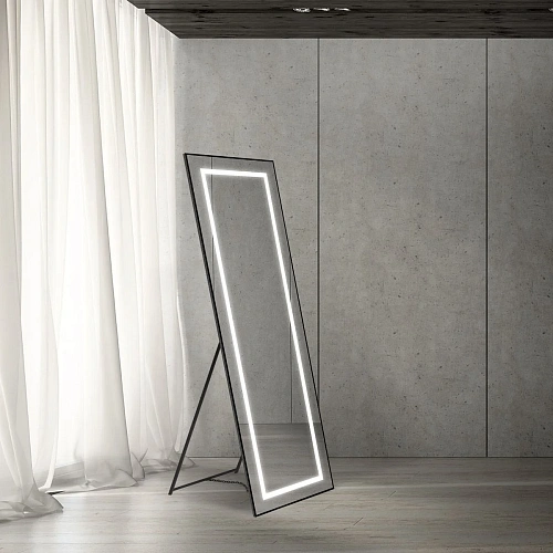 Зеркало BelBagno SPC-KRAFT-555-1700-TCH-PIA-NERO 555x1700 мм с подсветкой и сенсорным выключателем Зеркало BelBagno SPC-KRAFT-555-1700-TCH-PIA-NERO 555x1700 мм с подсветкой и сенсорным выключателем