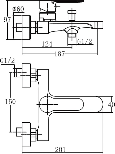 Смеситель для ванны Aquanet Passion AF300-20С Смеситель для ванны Aquanet Passion AF300-20С