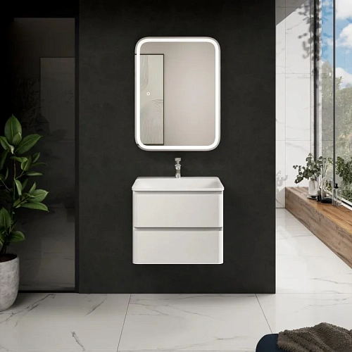 Тумба под раковину AQUAme AQM900460WH S4 подвесная 60 см белый глянец Тумба под раковину AQUAme AQM900460WH S4 подвесная 60 см белый глянец