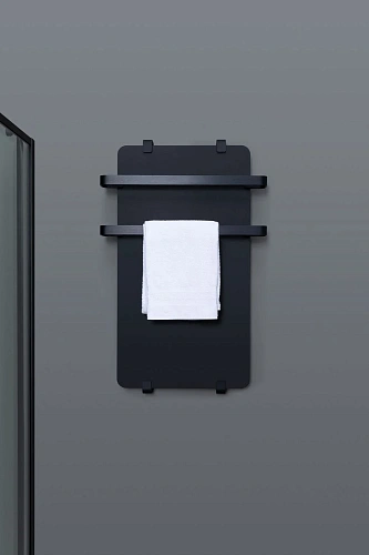 Полотенцесушитель электрический Allen Brau Infinity 80x44 00325636 с рейлингом 2.0 и креплением, черный матовый Полотенцесушитель электрический Allen Brau Infinity 80x44 00325636 с рейлингом 2.0 и креплением, черный матовый