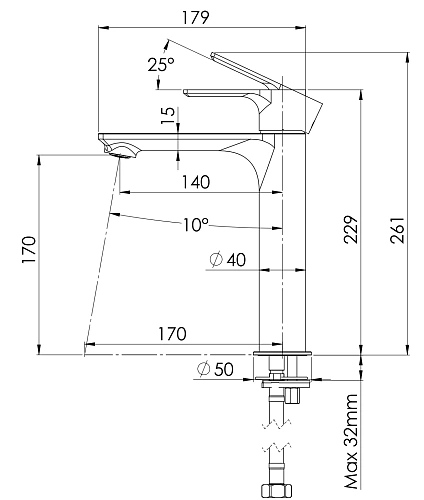 Смеситель для раковины Remer Energy EY10ACCNO, черный матовый Смеситель для раковины Remer Energy EY10ACCNO, черный матовый
