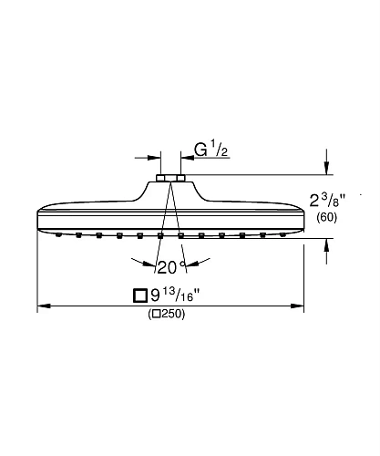 Верхний душ GROHE Tempesta 250 CUBE, квадратный (низ-хром, верх-белый), хром (26685000) Верхний душ GROHE Tempesta 250 CUBE, квадратный (низ-хром, верх-белый), хром (26685000)