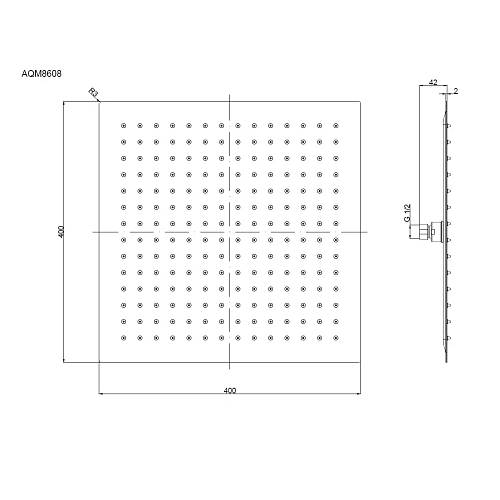 Верхний душ AQUAme AQM8608MB 400х400мм, черный матовый Верхний душ AQUAme AQM8608MB 400х400мм, черный матовый