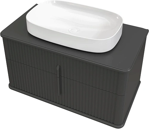 Мебель для ванной STWORKI Молде 95 антрацит, со столешницей 579563 Мебель для ванной STWORKI Молде 95 антрацит, со столешницей 579563