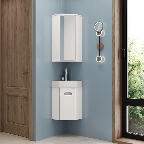 Тумба под раковину Onika Айленд 35 см 103502 подвесная, белая, угловая (для Line) Тумба под раковину Onika Айленд 35 см 103502 подвесная, белая, угловая (для Line)