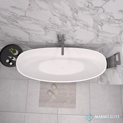 Ванна отдельностоящая Marmo-Elite Вентура VBA167-77 1670x770 из искусственного камня, без перелива, глянцевая Ванна отдельностоящая Marmo-Elite Вентура VBA167-77 1670x770 из искусственного камня, без перелива, глянцевая