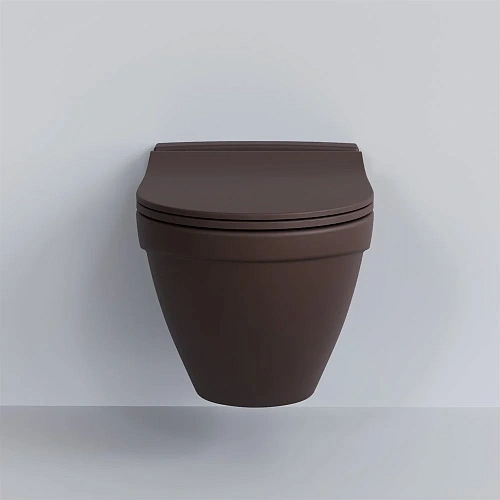 Унитаз подвесной Nord 133T20601 (535x385x360) коричневый матовый без сиденья Унитаз подвесной Nord 133T20601 (535x385x360) коричневый матовый без сиденья