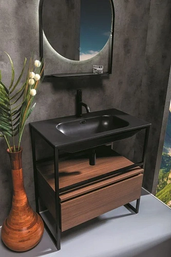 Тумба под консоль Armadi Art LOFT 80 dark wood, 1 полка 894-080-D Тумба под консоль Armadi Art LOFT 80 dark wood, 1 полка 894-080-D