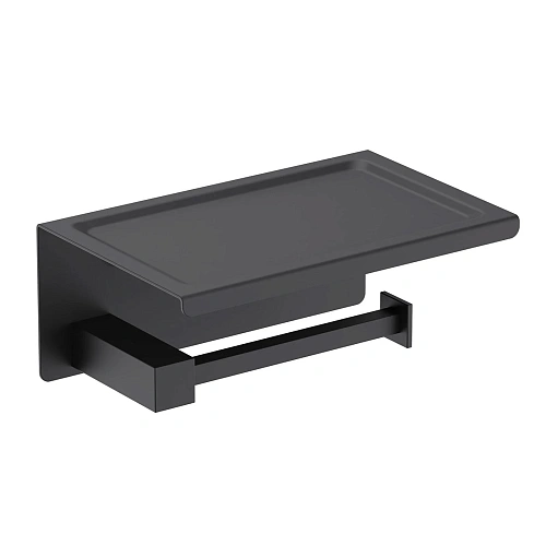 Держатель туалетной бумаги Timo Selene 14044/03 с полкой для телефона черный Держатель туалетной бумаги Timo Selene 14044/03 с полкой для телефона черный