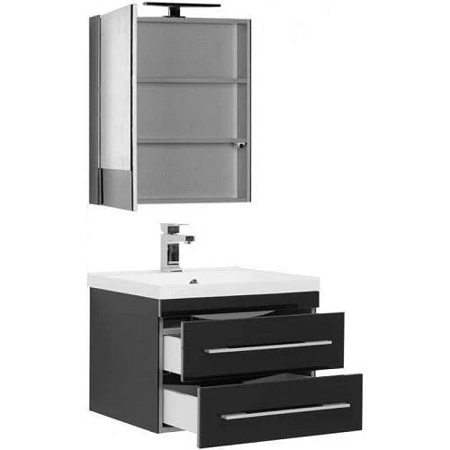 Комплект мебели Aquanet Верона NEW 58 черный (подвесной 2 ящика) 00230307 Комплект мебели Aquanet Верона NEW 58 черный (подвесной 2 ящика) 00230307