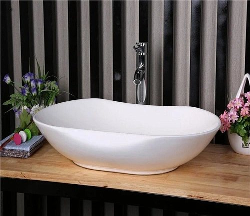 Раковина CeramaLux 9175 накладная, белый Раковина CeramaLux 9175 накладная, белый