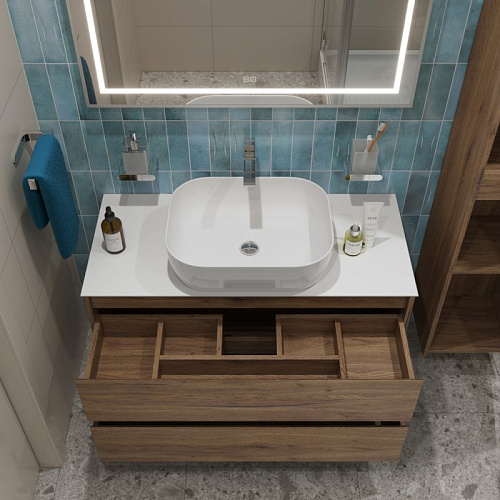 Тумба со столешницей и раковиной BelBagno KRAFT 100 kraft100rt-kepbo-1302-set подвесная KRAFT100RT-KEPBO-1302-SET Тумба со столешницей и раковиной BelBagno KRAFT 100 kraft100rt-kepbo-1302-set подвесная KRAFT100RT-KEPBO-1302-SET