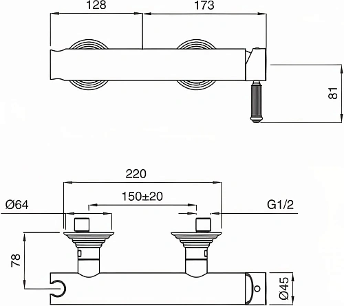 Смеситель для душа CEZARES APHRODITE-DM-02-Bi Смеситель для душа CEZARES APHRODITE-DM-02-Bi