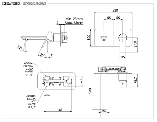 Смеситель для раковины Remer Energy EY15L Смеситель для раковины Remer Energy EY15L
