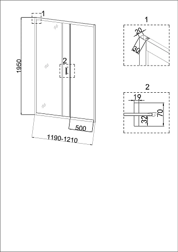 Душевая дверь Niagara Nova NG-42-12AG (120х195) Душевая дверь Niagara Nova NG-42-12AG (120х195)
