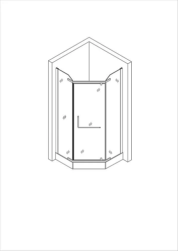 Душевой уголок Taliente 100x100x195см, пятиугольный, распашной, прозр.стекло 6мм, хром.профиль TA-10103-1CP Душевой уголок Taliente 100x100x195см, пятиугольный, распашной, прозр.стекло 6мм, хром.профиль TA-10103-1CP