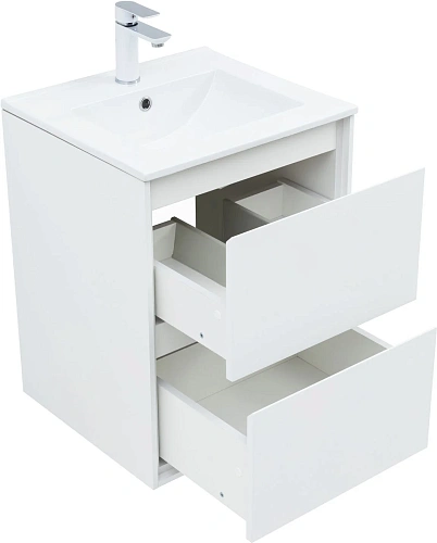 Тумба под раковину Aquanet Милан 50 белый глянец 00336366 подвесная Тумба под раковину Aquanet Милан 50 белый глянец 00336366 подвесная