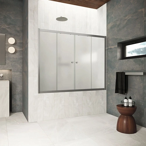 Шторка на ванну Vegas-glass Z2V Protec 195 11 10 1950 мм, профиль оружейная сталь, стекло сатин Шторка на ванну Vegas-glass Z2V Protec 195 11 10 1950 мм, профиль оружейная сталь, стекло сатин