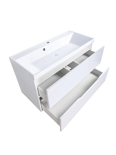 Тумба с раковиной Orange Line Li-100Tuw+RA100 подвесная белый матовый Тумба с раковиной Orange Line Li-100Tuw+RA100 подвесная белый матовый