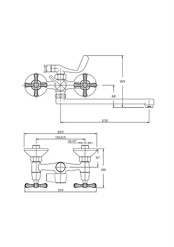 Смеситель для ванны RUSH Bianki (BI7650-51) Смеситель для ванны RUSH Bianki (BI7650-51)