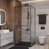 Душевой уголок CEZARES LUX-A-FS-1-90-C-GM 90x90 см, профиль оружейная сталь, стекло прозрачное Душевой уголок CEZARES LUX-A-FS-1-90-C-GM 90x90 см, профиль оружейная сталь, стекло прозрачное