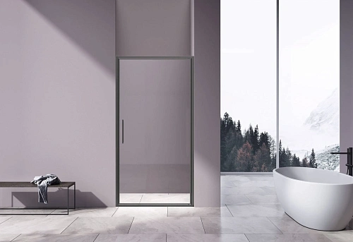 Душевая дверь Vincea Slim 8mm VDP-4SL100CLGM, вороненая сталь, стекло прозрачное Душевая дверь Vincea Slim 8mm VDP-4SL100CLGM, вороненая сталь, стекло прозрачное