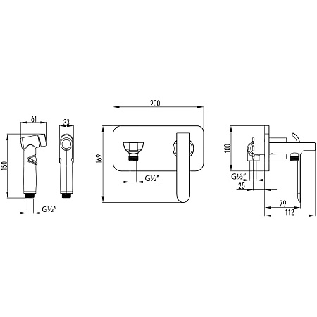 Гигиенический душ Lemark Melange LM4919CW, встраиваемый, хром Гигиенический душ Lemark Melange LM4919CW, встраиваемый, хром