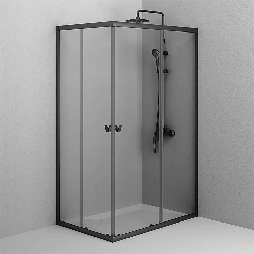 Душевой уголок AM.PM Sunny W87G-403-12080-BT 120x80 черный, стекло прозрачное Душевой уголок AM.PM Sunny W87G-403-12080-BT 120x80 черный, стекло прозрачное