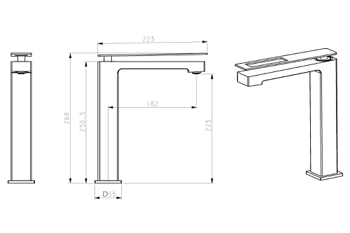 Смеситель для раковины Boheme Q 142-BR BlackRed Смеситель для раковины Boheme Q 142-BR BlackRed