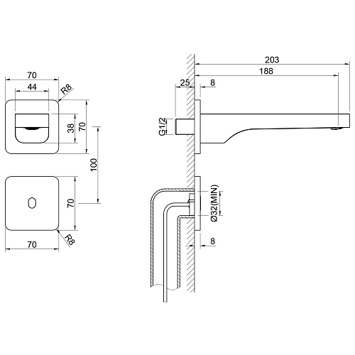 Смеситель для раковины Timo Torne 4373/00SM встраиваемый, сенсорный хром Смеситель для раковины Timo Torne 4373/00SM встраиваемый, сенсорный хром