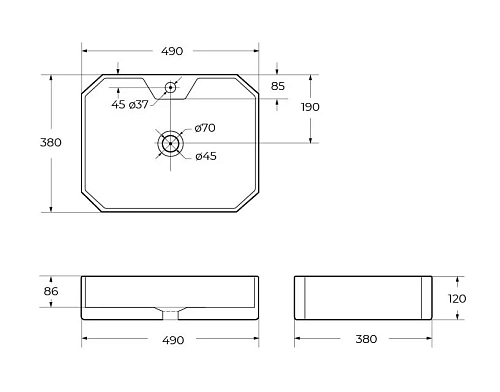 Раковина BelBagno BB1387 490x380 белый Раковина BelBagno BB1387 490x380 белый
