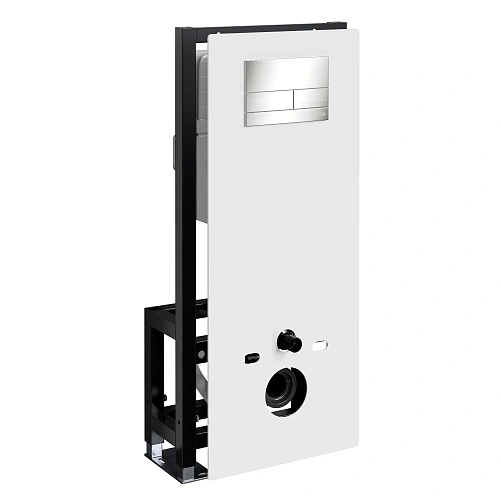 Инсталляция для унитаза WasserKRAFT Glan 66TLT.010.ME.WH.BN04 с клавишей смыва никель Инсталляция для унитаза WasserKRAFT Glan 66TLT.010.ME.WH.BN04 с клавишей смыва никель