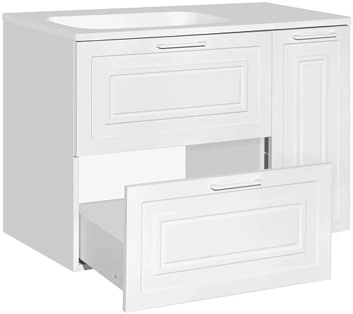 Тумба под раковину Style Line Альба (2 ящ./корзина) Барселона 90 Левая, Люкс, белый, PLUS ЛС-000010052 Тумба под раковину Style Line Альба (2 ящ./корзина) Барселона 90 Левая, Люкс, белый, PLUS ЛС-000010052