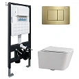 Комплект унитаза ABBER Rechteck AC1201 белый с инсталляцией AC0105 и кнопкой AC0120MMG золото матовое AC1201-AC0105-AC0120MMG Комплект унитаза ABBER Rechteck AC1201 белый с инсталляцией AC0105 и кнопкой AC0120MMG золото матовое AC1201-AC0105-AC0120MMG