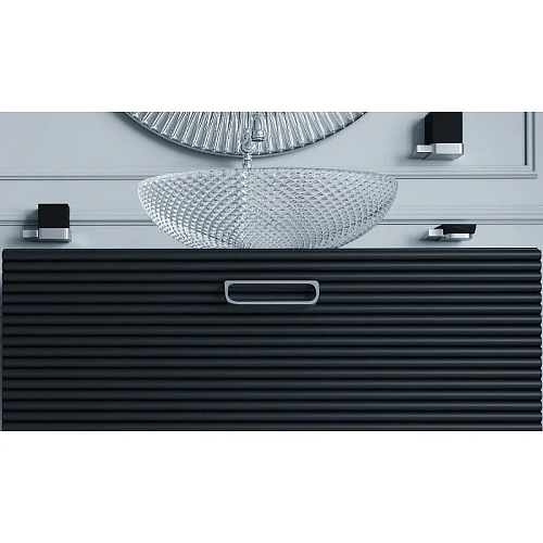 Тумба под раковину Armadi Art Linea 80 842-080-BCR черная + хром Тумба под раковину Armadi Art Linea 80 842-080-BCR черная + хром