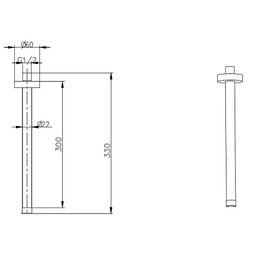 Кронштейн верхнего душа Boheme UNO 629-UNO-G Кронштейн верхнего душа Boheme UNO 629-UNO-G
